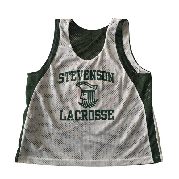 Stevenson Lacrosse Reversible Mesh Practice Jersey Green & White Number 18 M - Picture 4 of 5